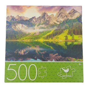 Cardinal Colorful Summer Sunrise 500 Piece Jigsaw Puzzle Landscape Mountain Lake